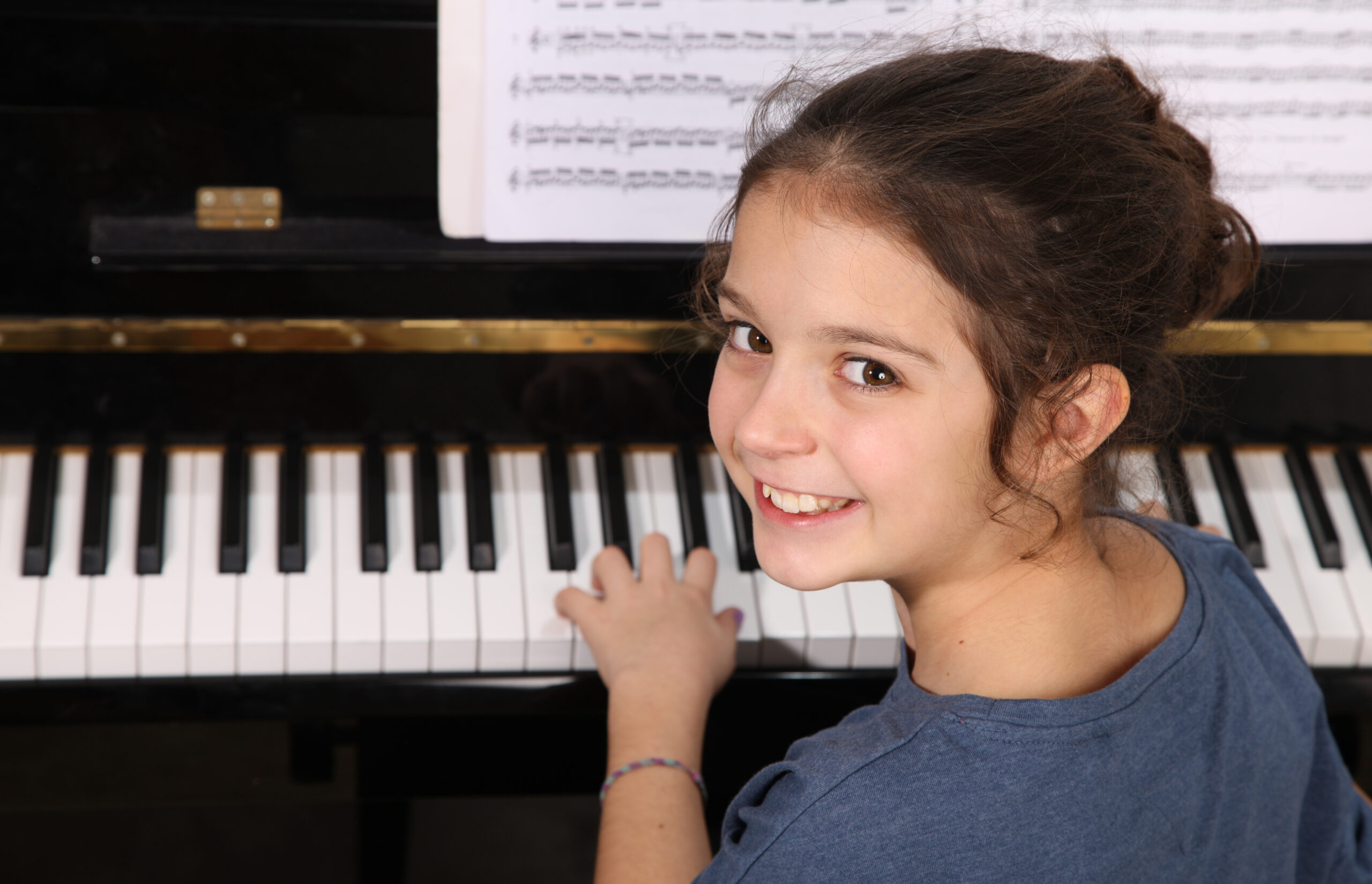 Young girl and piano